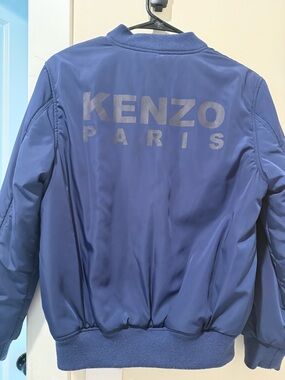 Kenzo Blue Kids Logo Bomber Jacket